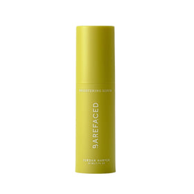 Barefaced brightening serum front bottle shows packaging and benefits