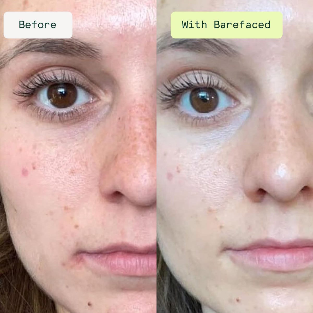 Barefaced application on hand demonstrating quick absorption and smooth finish benefit