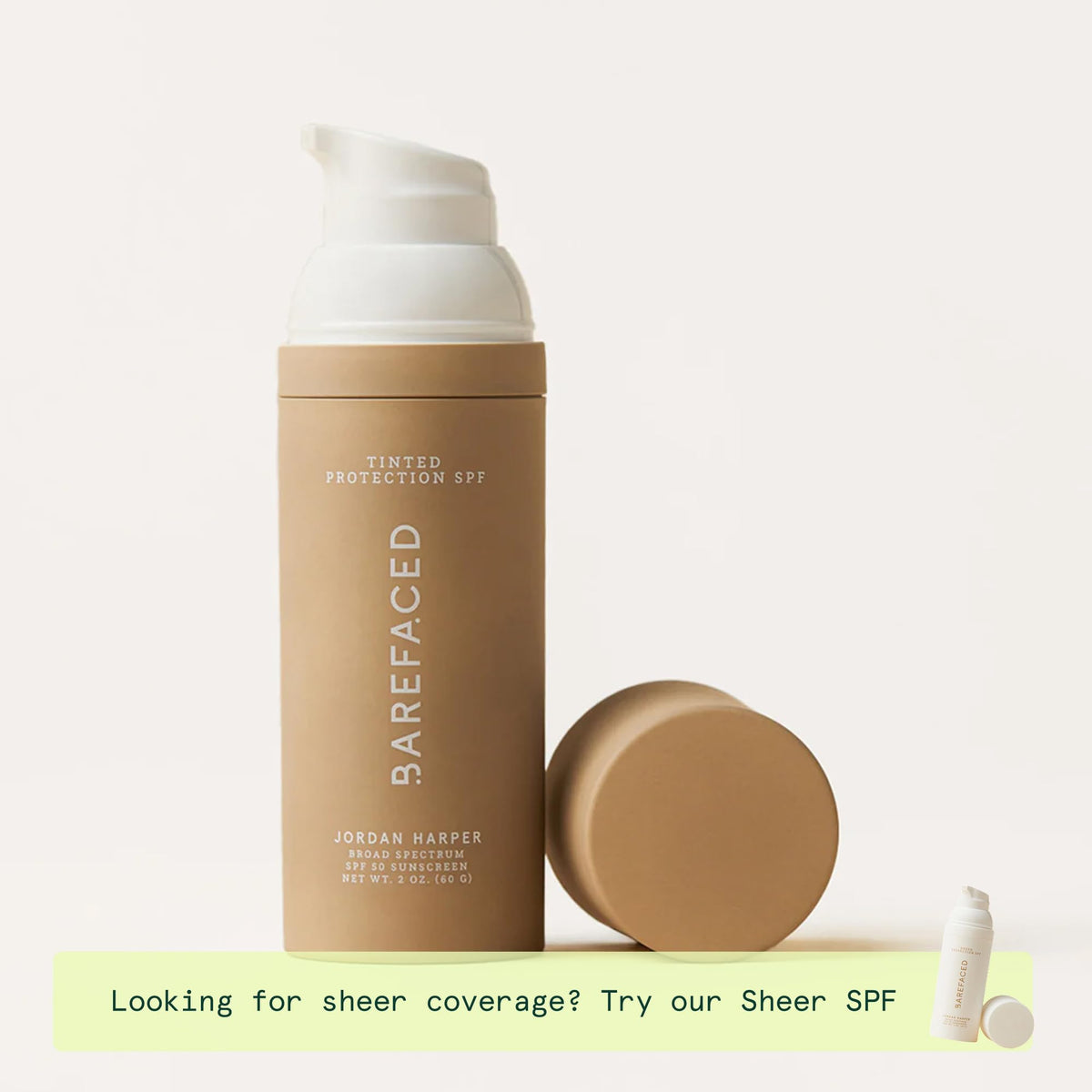 Barefaced ingredient label detail highlighting zinc oxide and skin-benefit actives