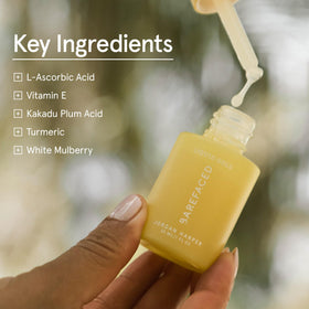 Barefaced Liquid Gold label and ingredient list showing key actives for informed choice