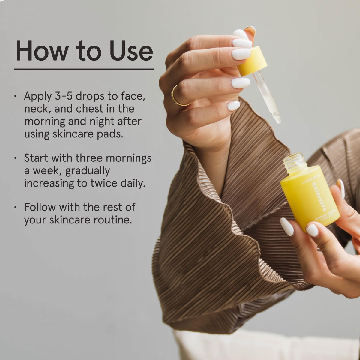 Barefaced Liquid Gold texture close-up highlighting smooth micro-emulsion hydration benefit