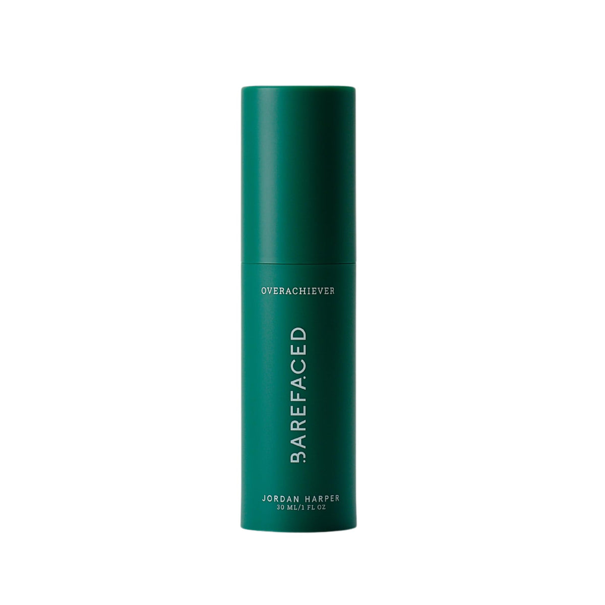 barefaced front bottle showing product and its compact size benefit