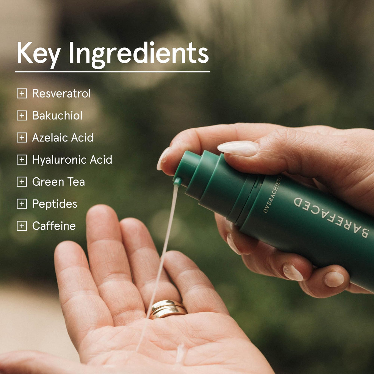 barefaced serum texture on skin showing lightweight hydration benefit