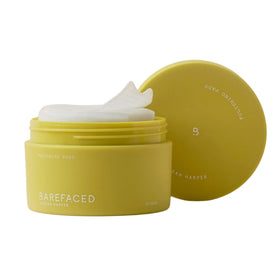 Barefaced pad container front view showing product clarity and benefits