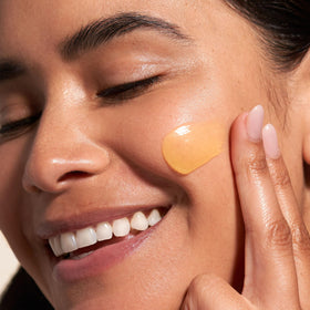 Barefaced before and after texture comparison illustrating smoother appearance