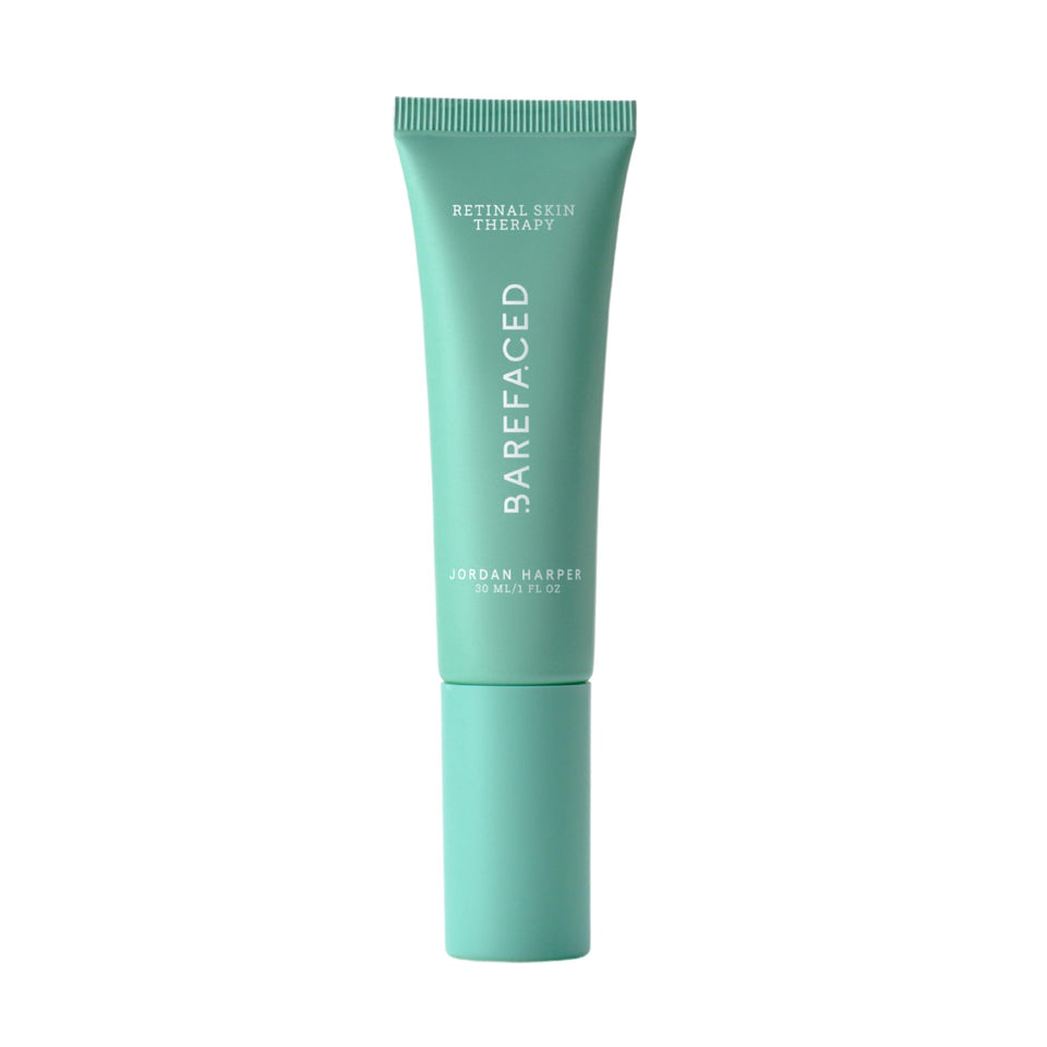 Barefaced bottle front view showing clean packaging and product benefit