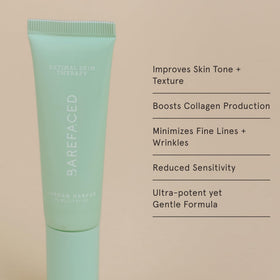 Barefaced retinal serum texture spread on skin showing lightweight absorption