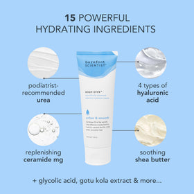 Barefoot Scientist tube label detail showing ingredient highlights and clinical-style benefit