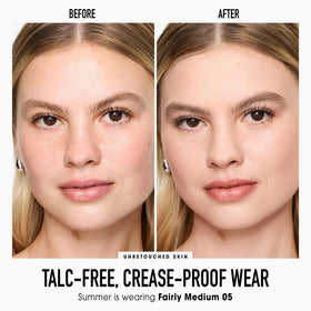 bareMinerals applied on model’s face delivering luminous coverage and natural look
