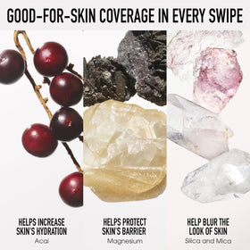 bareMinerals application with fingers blending for natural finish benefit