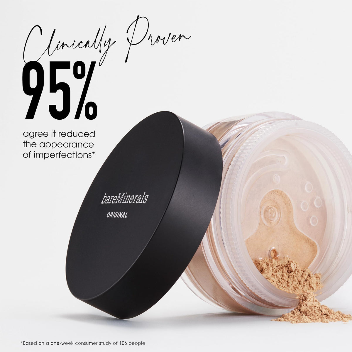 bareMinerals application with kabuki brush for smooth, buildable coverage