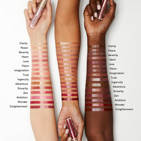bareMinerals gloss applicator wand with visible balm texture demonstrating smooth, non-sticky glide