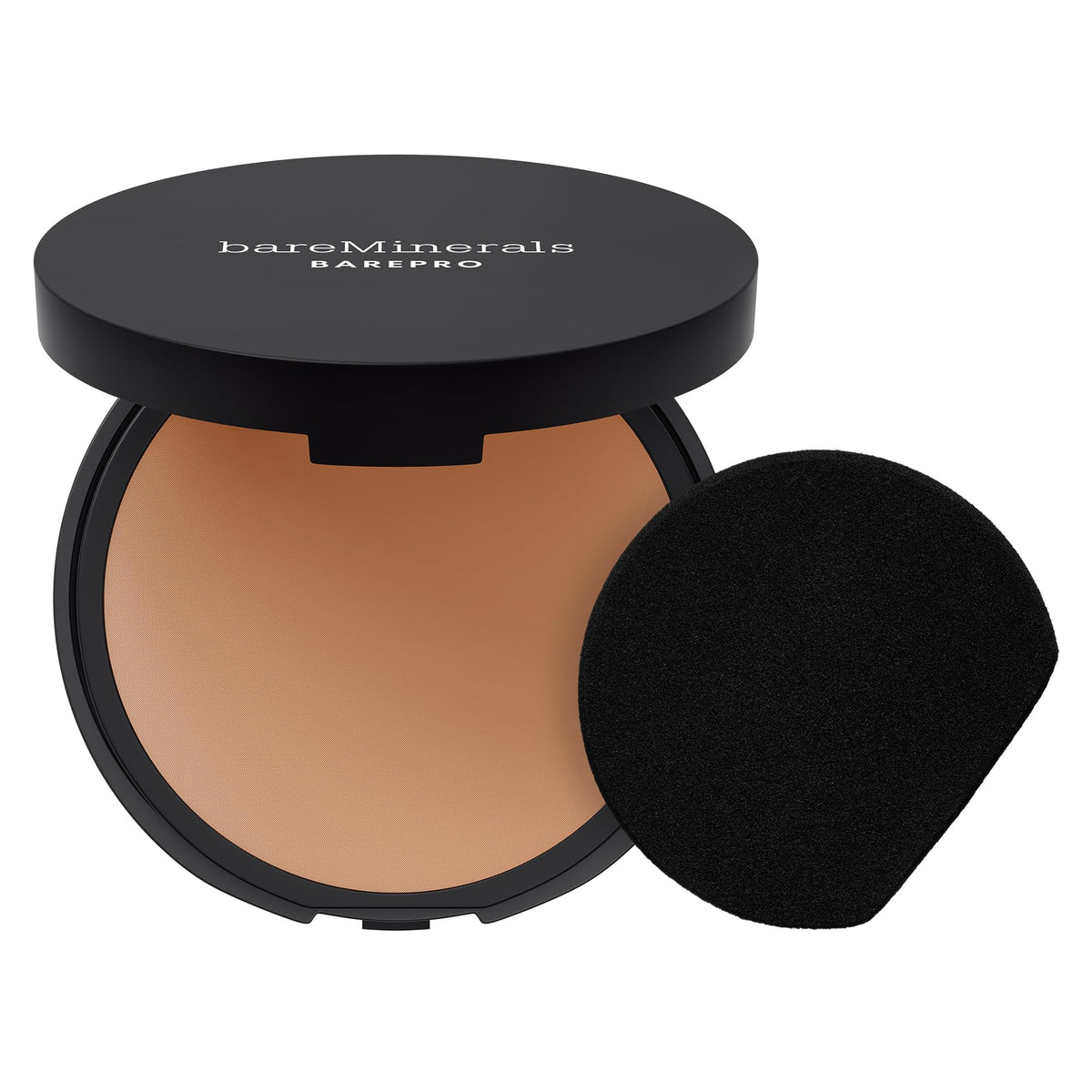 bareMinerals compact front view showing sleek packaging and travel convenience