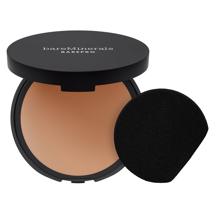 bareMinerals compact front view showing sleek packaging and travel convenience