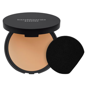 bareMinerals compact front view showing shade and sleek design for easy carry