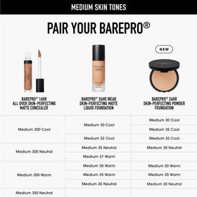 bareMinerals powder next to makeup bag showing everyday portability benefit