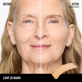 bareMinerals open compact with sponge illustrating convenient on-the-go application