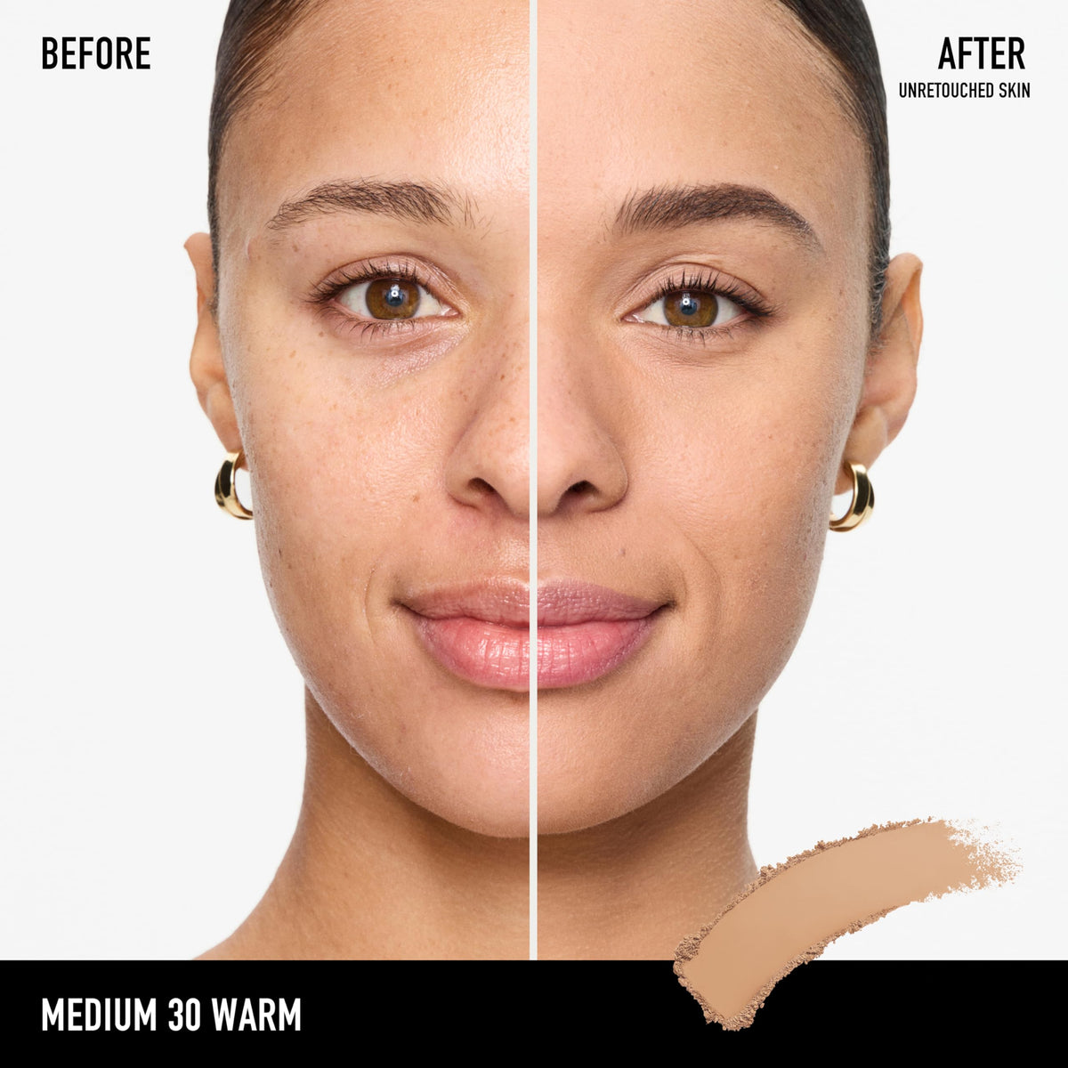 bareMinerals open powder pan showing pressed powder and matte finish for smooth coverage