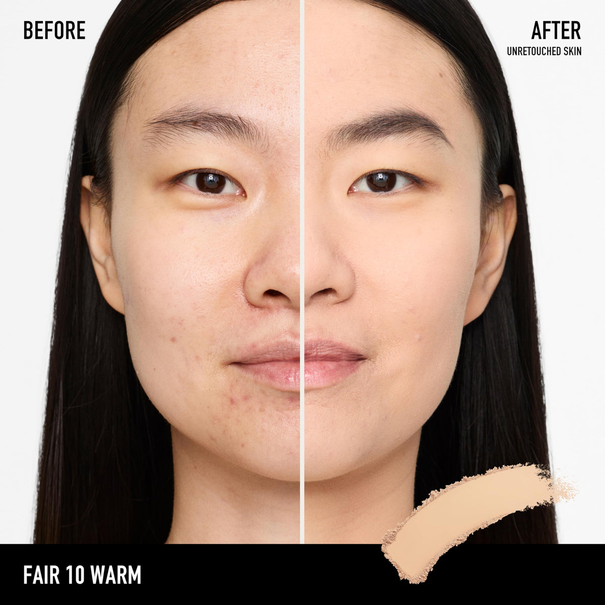 bareMinerals compact opened with powder and sponge ready for touch-ups, portable application advantage
