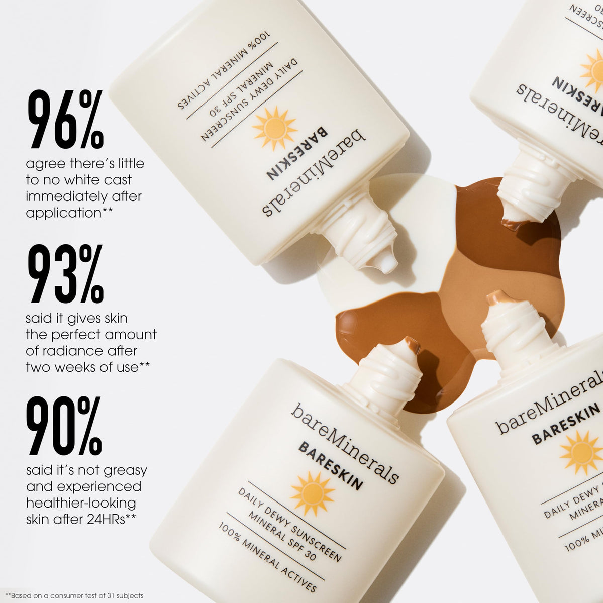bareMinerals layered under makeup showing compatibility and non-greasy wear