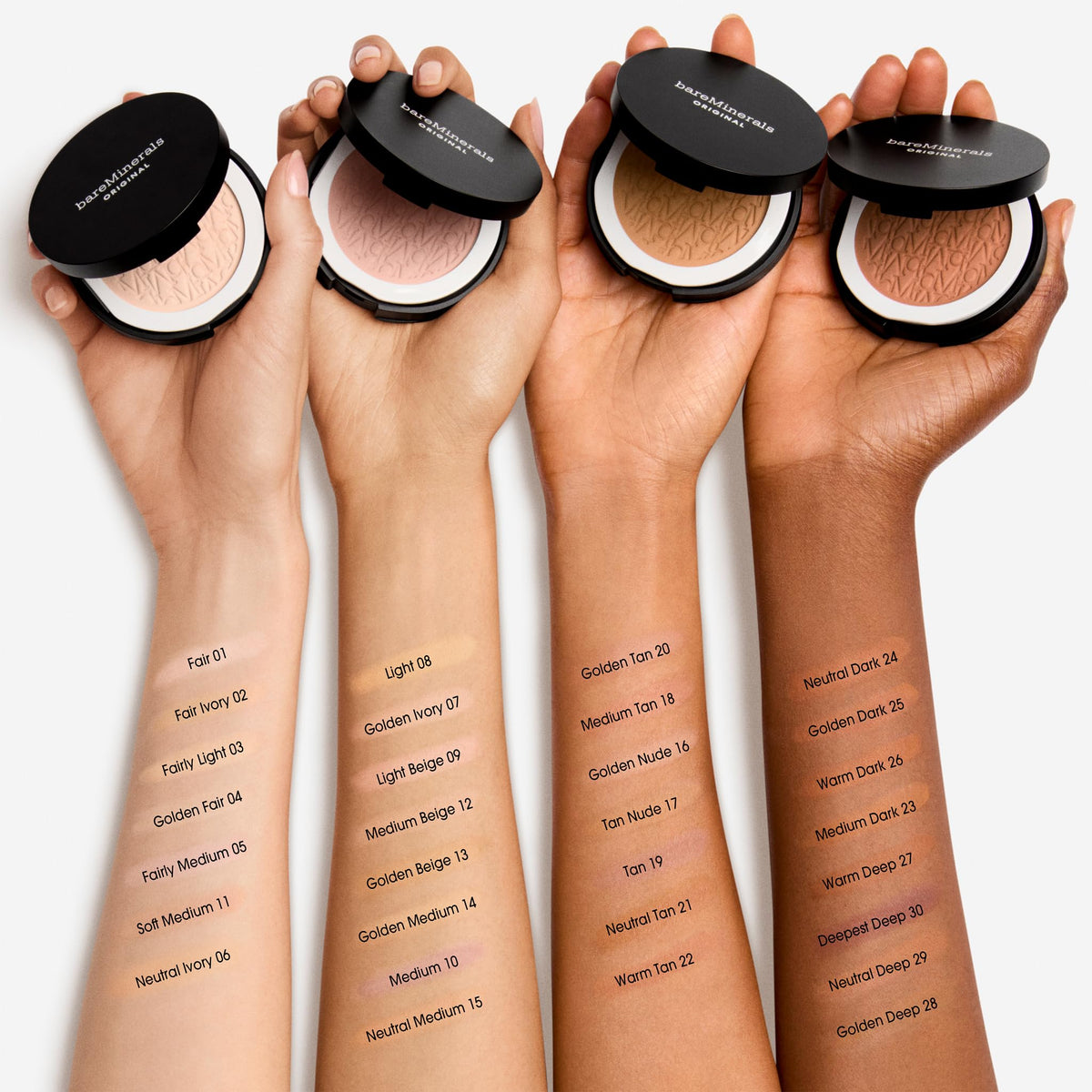 bareMinerals before and after split face demonstrating redness reduction benefit