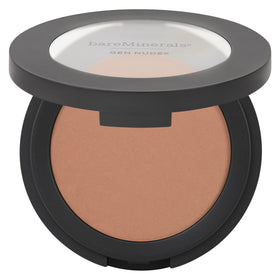 bareMinerals front packaging view showing compact and shade, highlights portability benefit
