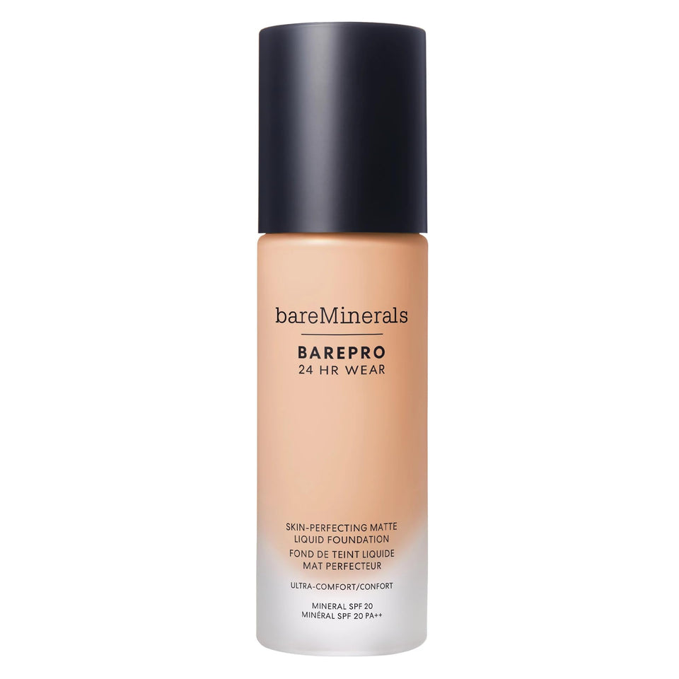 bareMinerals bottle front label showing shade and SPF benefit