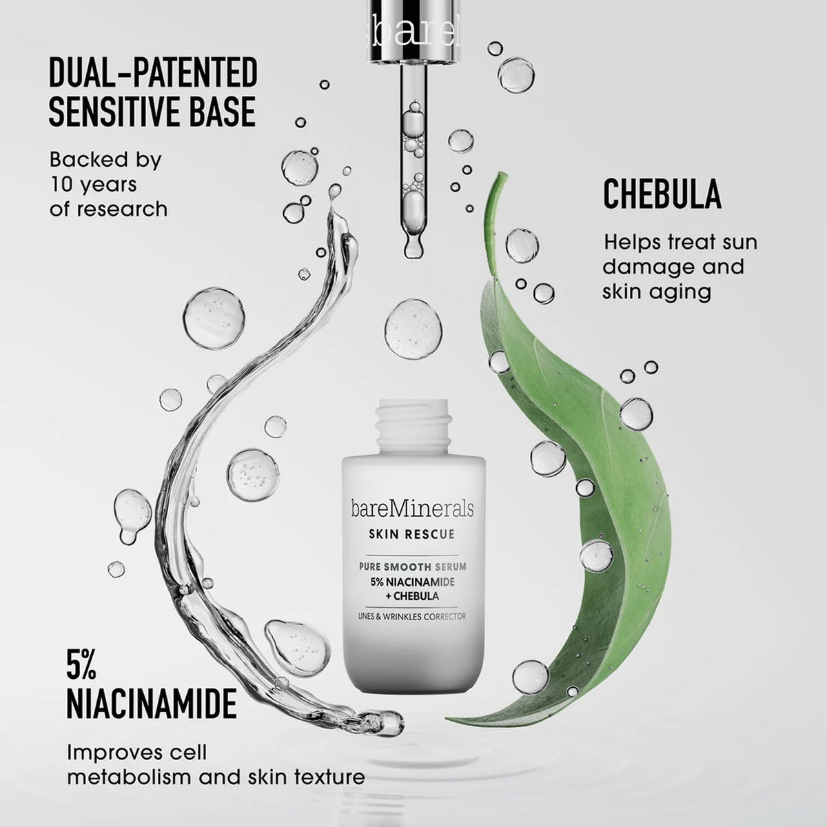 bareMinerals bottle beside a coin for size and usage clarity