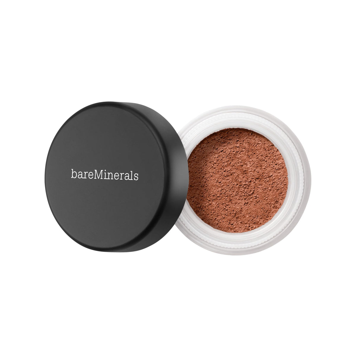 bareMinerals front jar view showing label and compact packaging benefit clear identification