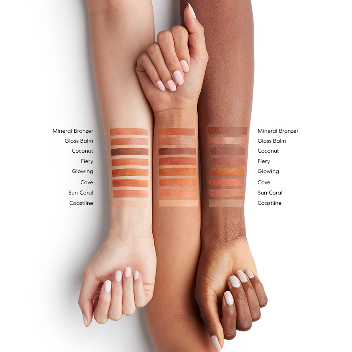 bareMinerals bronzer on model in warm light showing healthy-looking radiance