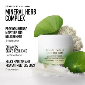 bareMinerals jar label close-up showing product name and vegan formulation benefit