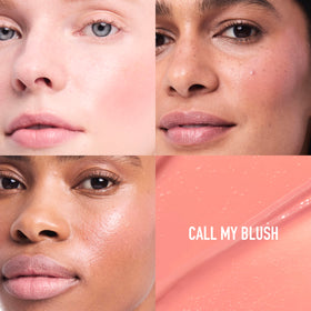 bareMinerals Call My Blush with cap closed in a pocket demonstrating travel-friendly protection
