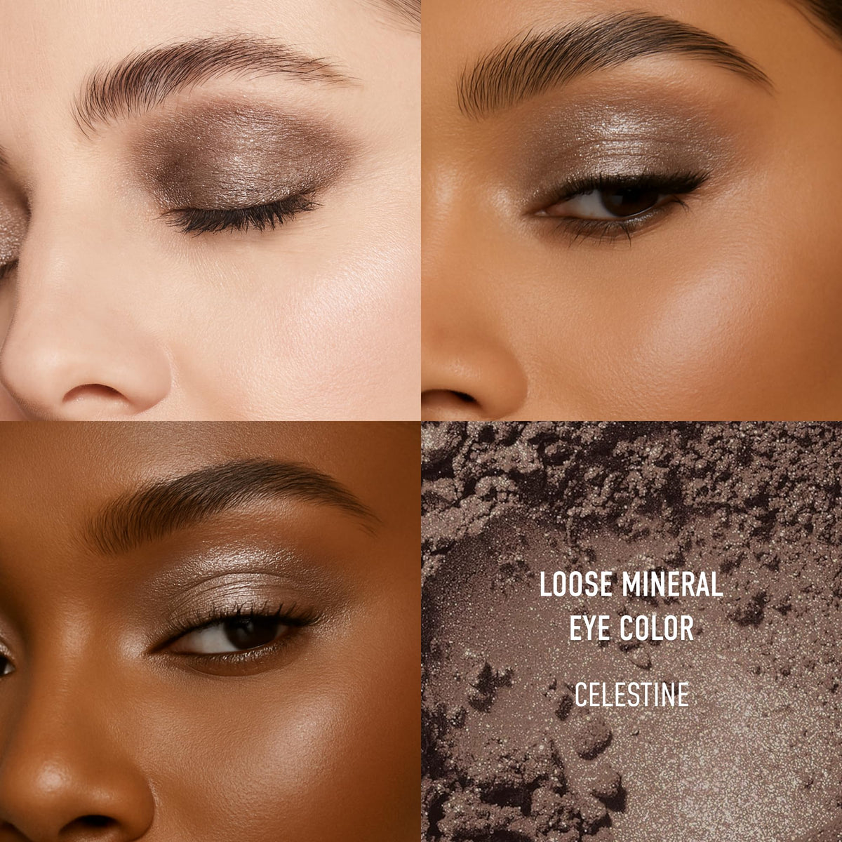 bareMinerals Celestine loose powder texture close-up highlighting creamy blendability