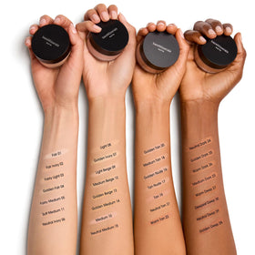 bareMinerals jar next to compact for scale showing travel-friendly size benefit