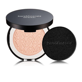 bareMinerals compact front view showing sleek packaging and portability