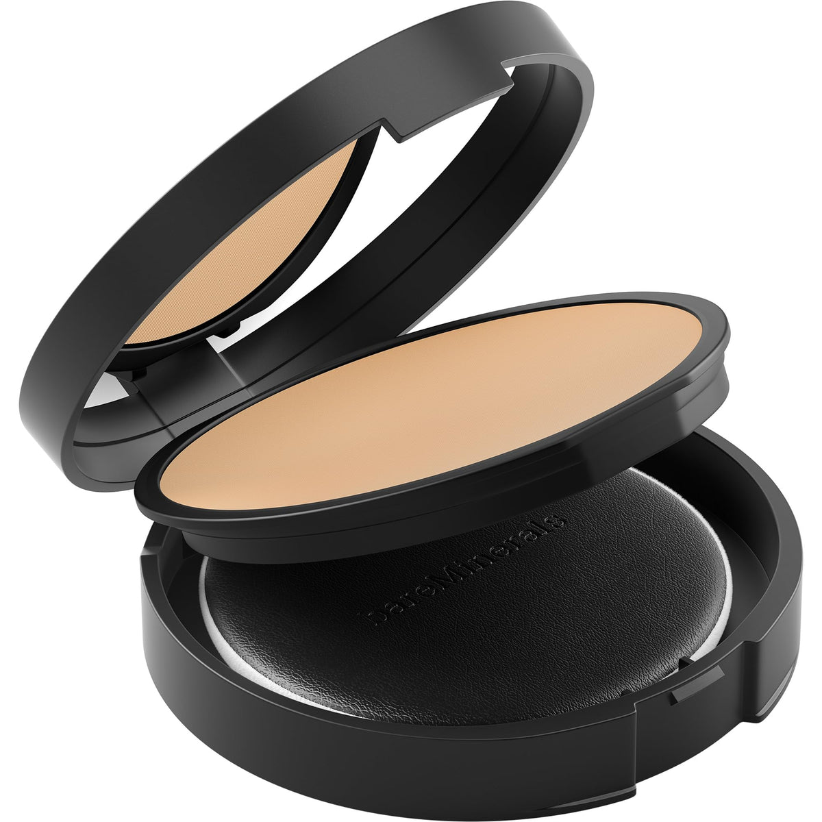 bareMinerals compact held in hand to display size and portability for purse storage