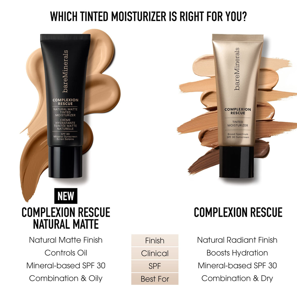 bareMinerals back label close-up showing mineral SPF 30 and clean ingredients