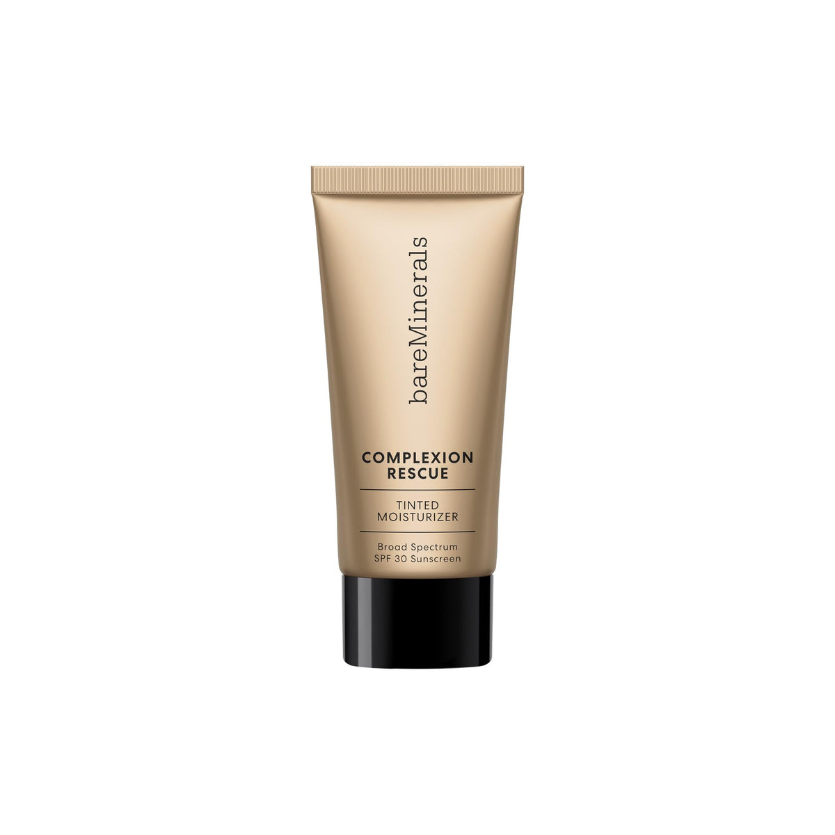 bareMinerals front packaging of Complexion Rescue in travel size showing compact tube benefit travel-friendly