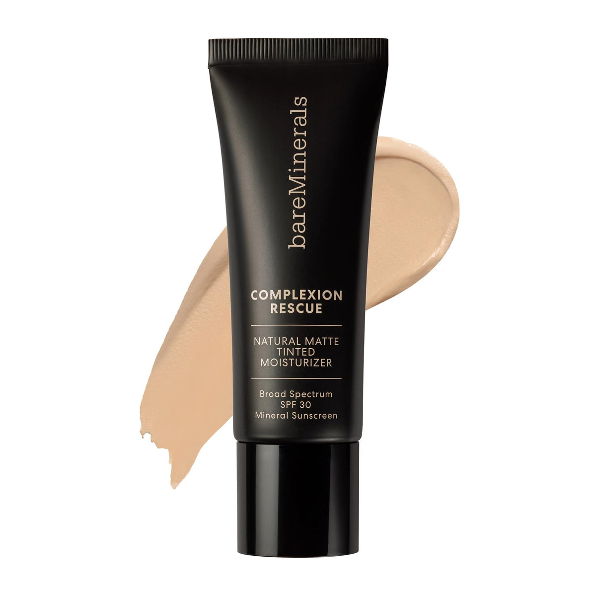 bareMinerals product front packaging showing matte tinted moisturizer benefits