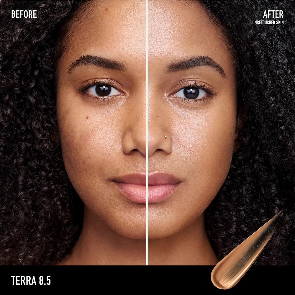 bareMinerals open cap and tube nozzle detail for easy dispensing and mess-free application benefit