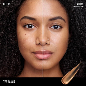 bareMinerals pump dispensing swatch to show sheer buildable coverage