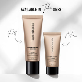 bareMinerals tube next to credit card showing compact travel-friendly size