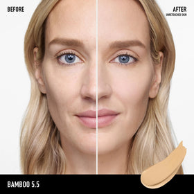 bareMinerals tube squeezed to show product outlet and travel-friendly design