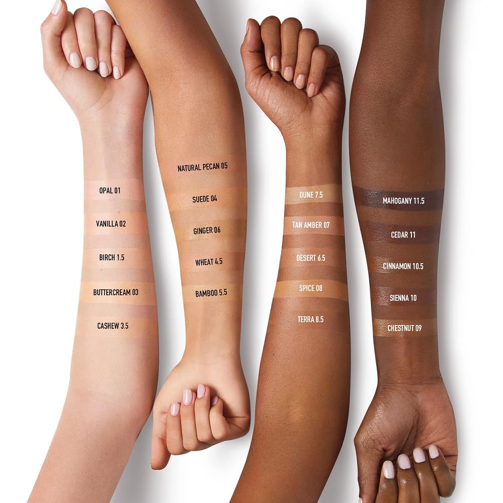 bareMinerals travel-size tube held in hand showing compact scale for on-the-go convenience benefit