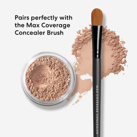 bareMinerals concealer being applied with brush for natural finish