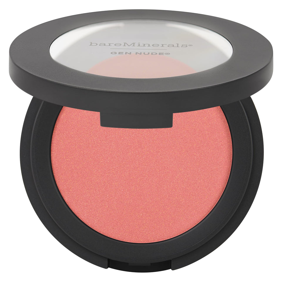bareMinerals compact packaging front view showing sleek case and shade benefits