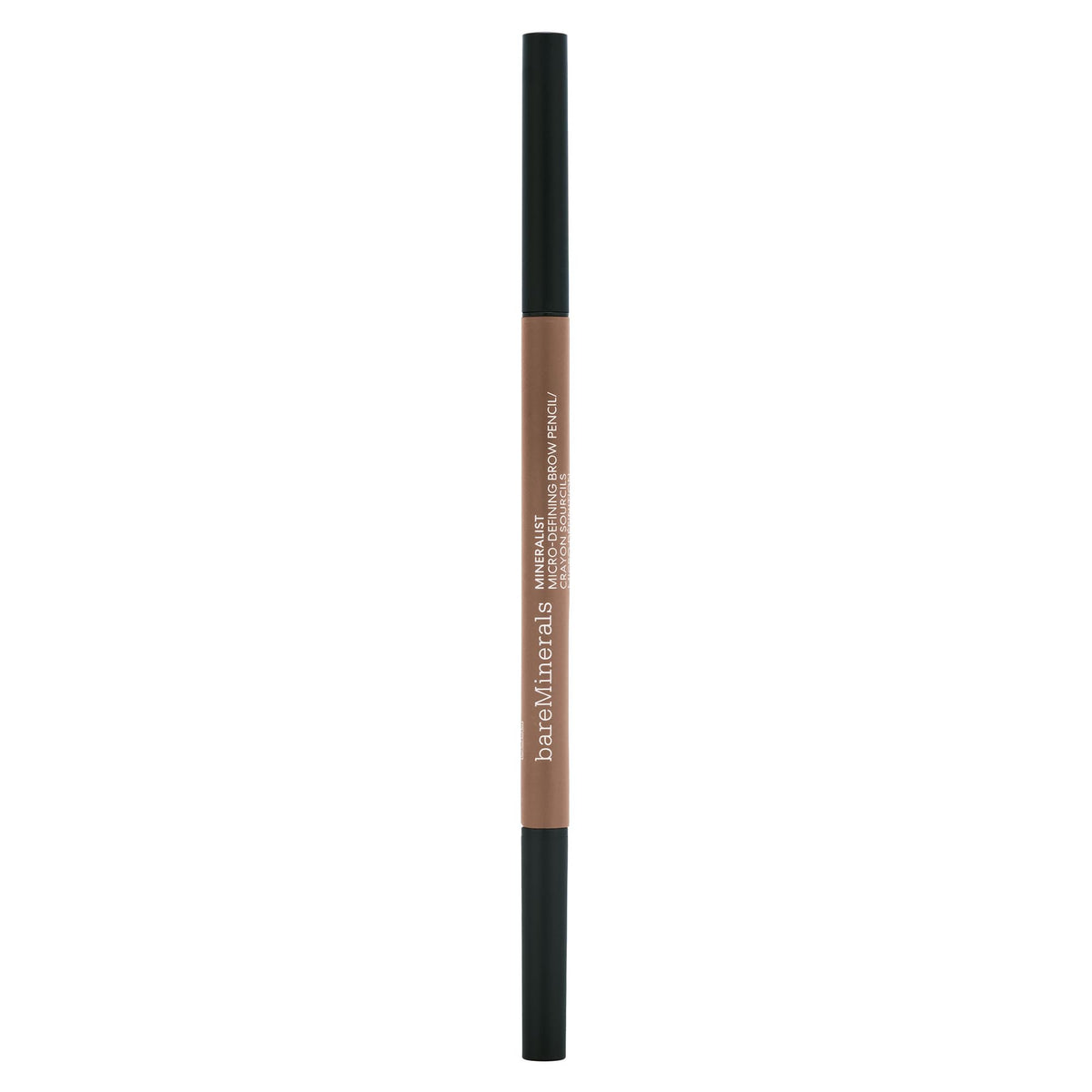 bareMinerals brow pencil front packaging shows product and shade for easy selection