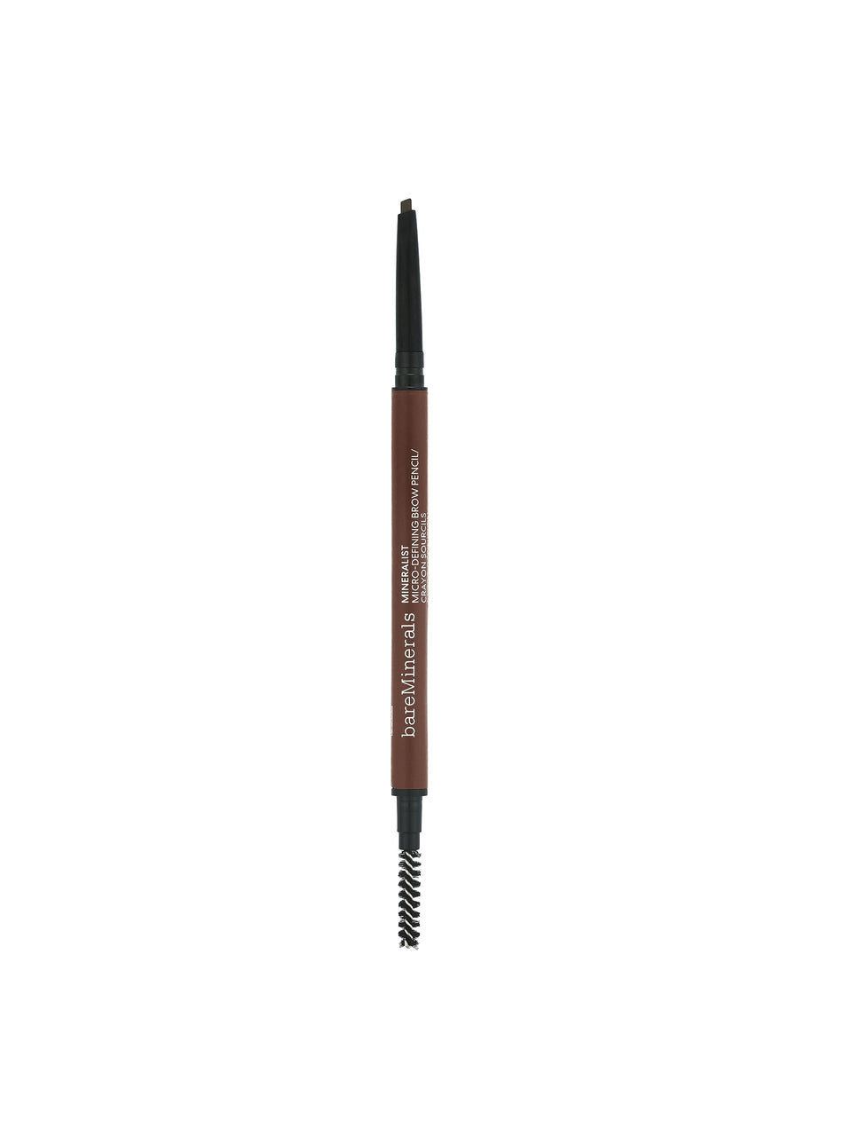 bareMinerals brow pencil front packaging shows shade and vegan benefit