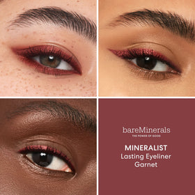bareMinerals swatch texture of garnet shade showing rich pigment