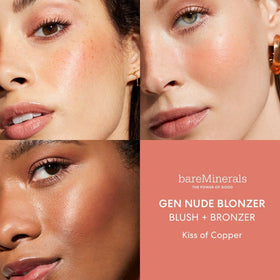 bareMinerals swatch on arm showing rosy-bronze buildable color